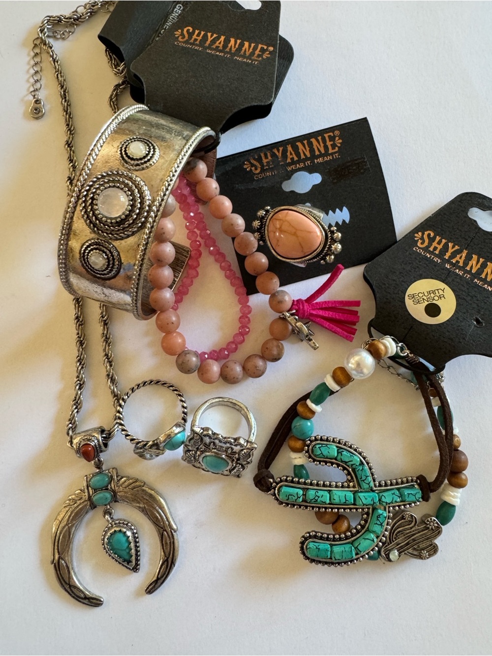 Shyanne Turquoise & Pink Mixed Jewelry Set - Silver Accents